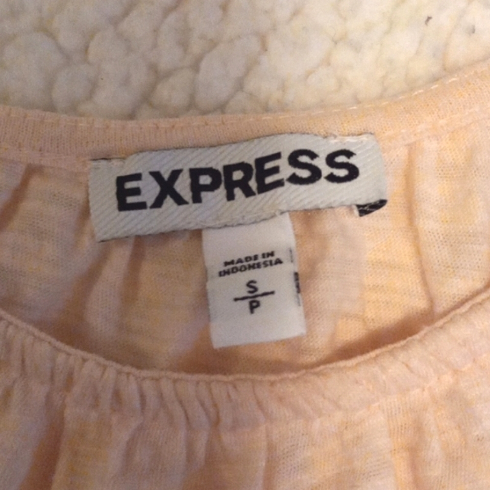 Express Light Pink Ruffle Tank, Small - Picture 2 of 2